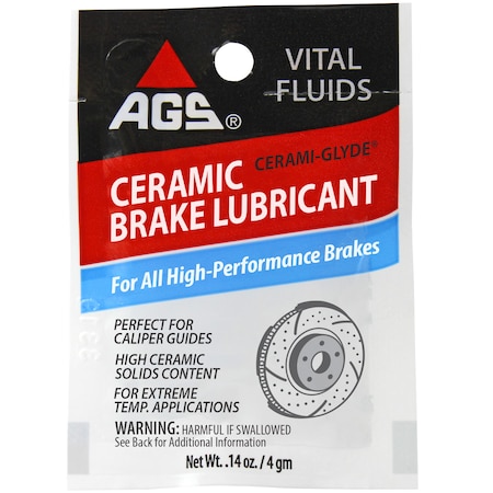Ags Cerami-Glyde Silicone Brake Lubricant, Pouch, 4 g, PK25 CM1-B25